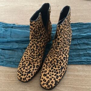 Leopard print booties